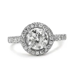 Platinum Diamond Halo Ring