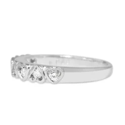 Platinum Diamond Heart Band Ring