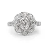 Platinum Edwardian Old Cut Diamond Daisy Ring