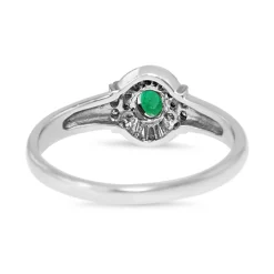 Platinum Emerald and Diamond Vintage Ring