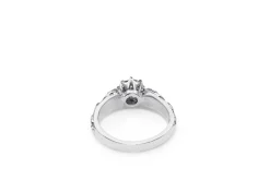 Platinum Engraved Diamond Solitare Ring