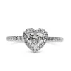 Platinum Heart Diamond Halo Ring