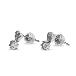 Platinum Heart Drop Diamond Stud Earrings - Reserved for MW Layby