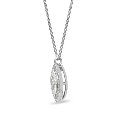Platinum Marquise Diamond Halo Necklace