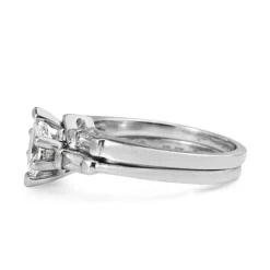 Platinum Marquise Diamond Ring Set