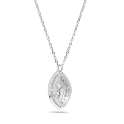 Platinum Marquise Diamond Halo Necklace