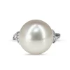 Platinum 13.5mm South Sea Pearl and Diamond Ring