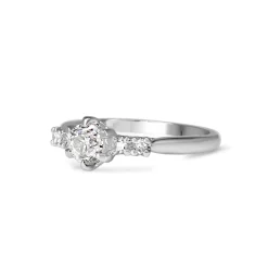 Platinum Old Cut 5 Stone Diamond Ring
