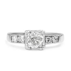 Platinum Old Cut Diamond Ring
