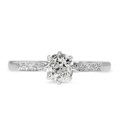 Platinum Old Cut Diamond Solitaire Ring