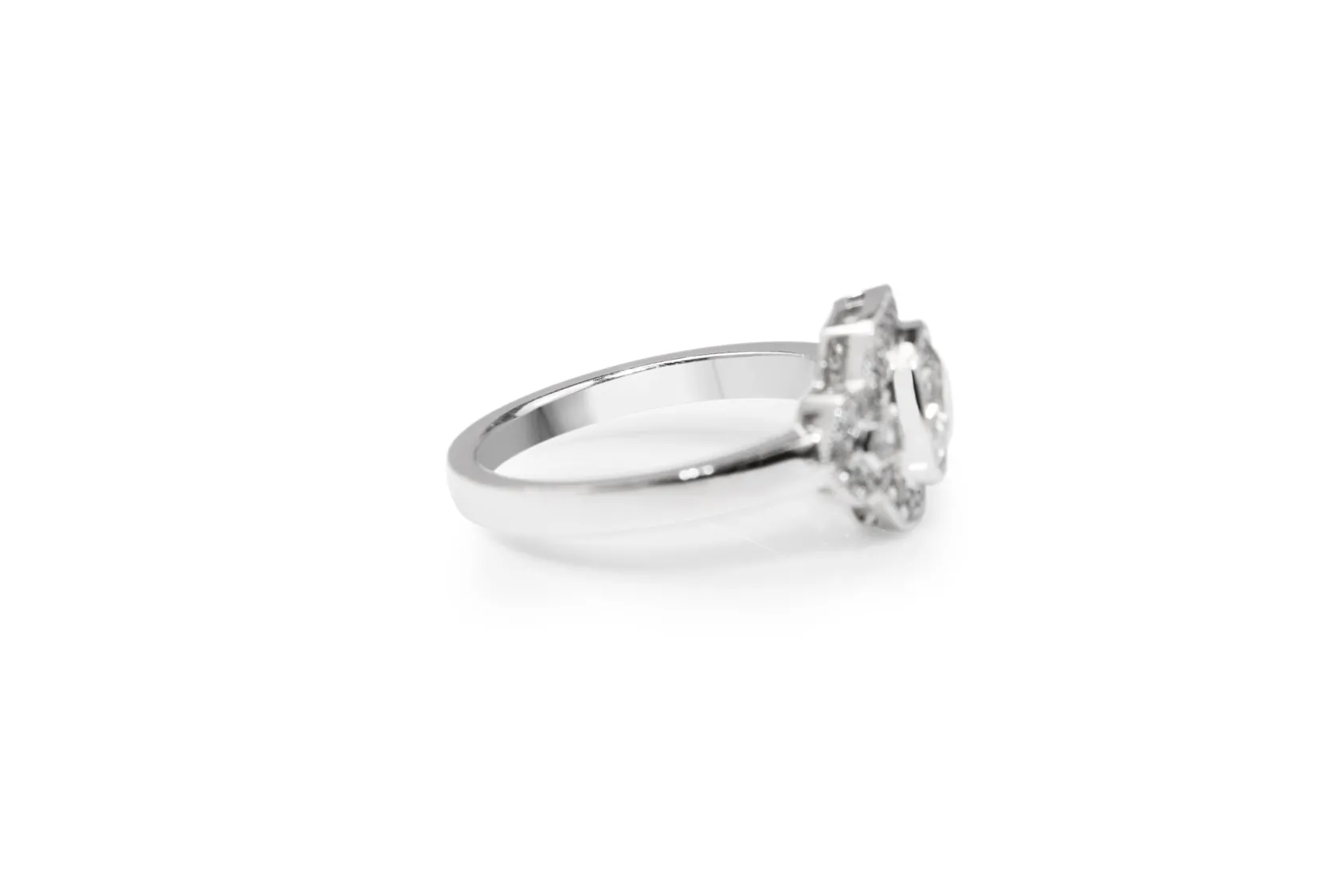 Platinum Old Cut Diamond Art Deco Style Ring