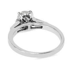Platinum Oval and Baguette Diamond Ring