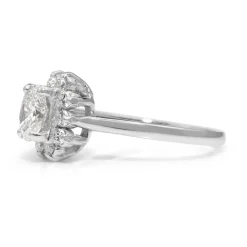 Platinum Oval Diamond Cluster Ring