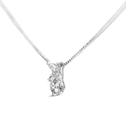 Platinum Round and Marquise Diamond Necklace