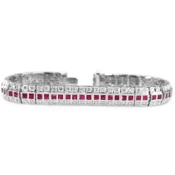 Platinum Ruby and Diamond Bracelet