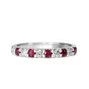Platinum Ruby and Diamond Band Ring