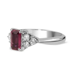 Platinum Ruby and Diamond Ring