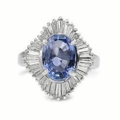 Platinum Sapphire and Diamond Ballerina Ring