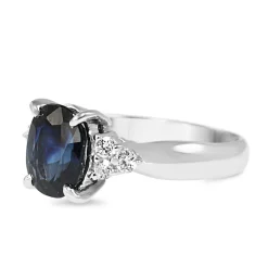 Platinum Sapphire and Diamond Ring