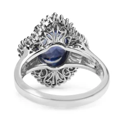 Platinum Sapphire and Diamond Ballerina Ring