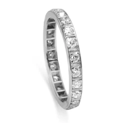 Platinum Single Cut All Round Diamond Band