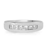 Platinum Thick Channel Set Princess Cut Diamond Band Ring