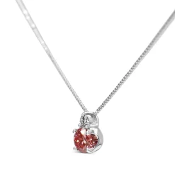 Platinum Treated Pink and White Diamond Necklace