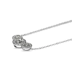 Platinum Triple Diamond Halo Necklace
