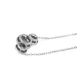 Platinum Triple Diamond Halo Necklace