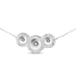 Platinum Triple Diamond Halo Necklace