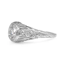 Platinum Vintage Diamond Filigree Ring