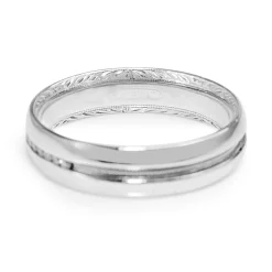 Platinum Vintage Diamond and Millgrain Band