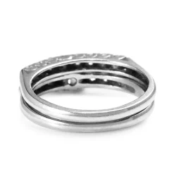 Platinum Vintage Diamond Solitaire Ring With Matching Wedding Band - Ring Set