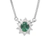 Platinum Vintage Emerald and Diamond Pendant