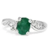 Platinum Vintage Emerald and Diamond Ring