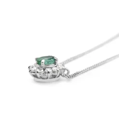 Platinum Vintage Emerald and Diamond Pendant
