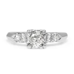 Platinum Vintage Old Cut Diamond Ring