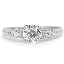 Platinum Vintage Old Cut Diamond Ring