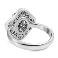 Platinum Vintage Sapphire and Diamond Ballarina Ring