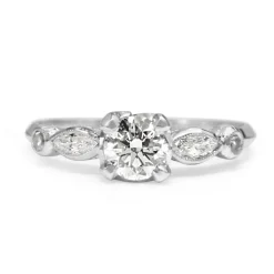Platinum Vintage Style Diamond Solitaire Ring