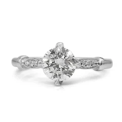 Platinum Vintage Style Diamond Solitaire Ring