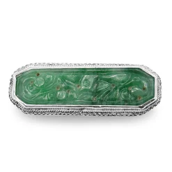 Silver and Jade Vintage Brooch
