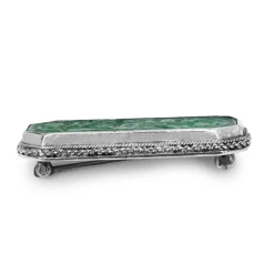 Silver and Jade Vintage Brooch