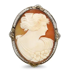 Silver Antique Cameo Brooch / Pendant