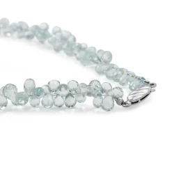 Silver Aquamarine Briolette Choker Necklace
