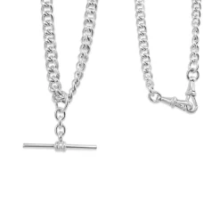 Sterling Silver Fob Chain Curb Link Necklace